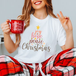 Camiseta Alegría, esperanza, paz este Navidad con mensaje d