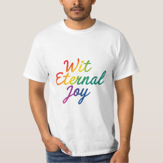 Camiseta Alegría eterna - Arte de tipografía arcoiris