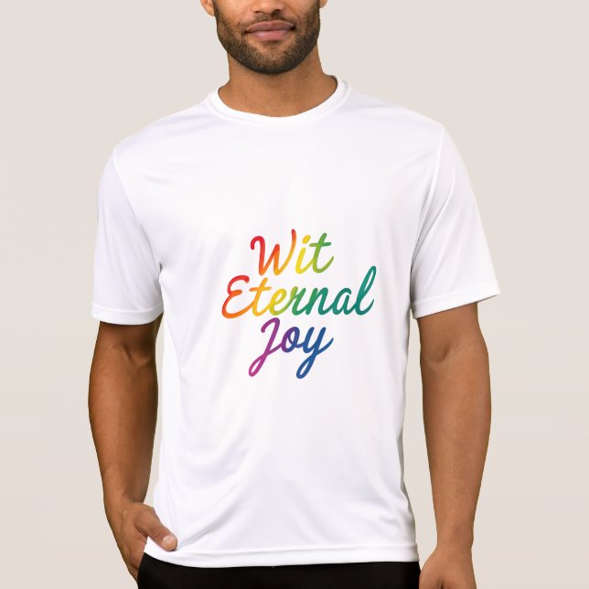 Camiseta Alegría eterna - Arte de tipografía arcoiris (Anverso)