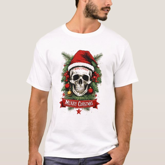 Camiseta Alegría gótica: la muerte se desmorona Feliz Navid (Anverso)