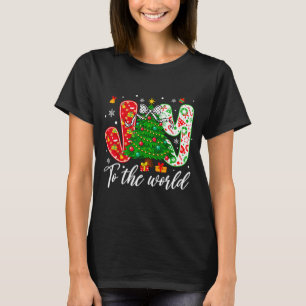 Camiseta Alegría Navideña Cristiana Para El Mundo Árbol De 