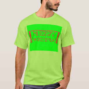Camiseta Alegría Navideña Vibrante Feliz Navidad Verde Lima