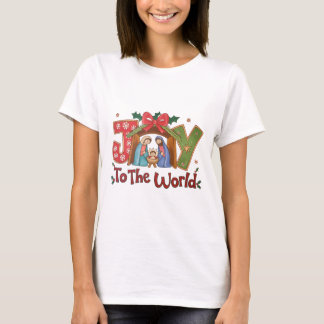 Camiseta Alegría por la escena de la Natividad en el mundo
