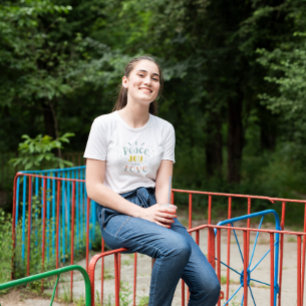 Camiseta Alegría por la paz moderna y tipografía de amor ca