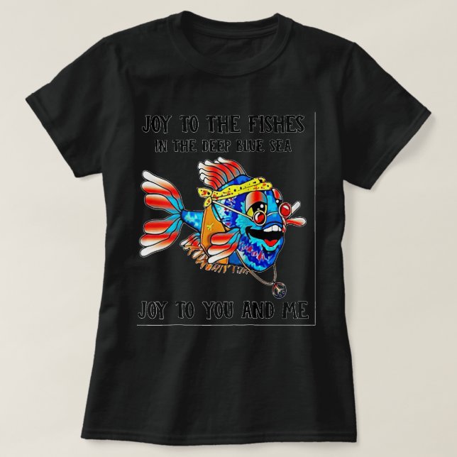 Camiseta Alegría por los peces en el mar azul profundo Aleg (Diseño del anverso)