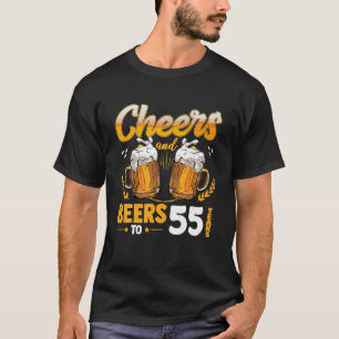 Camiseta Alegría Y Cerveza A Cerveza De Cumpleaños De 55 Añ
