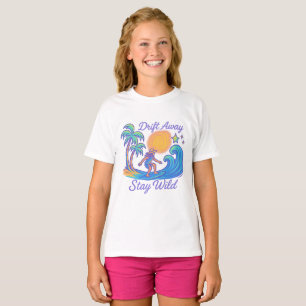 Camiseta "Alejarse y mantenerse salvaje - Vibes Neon Surfer