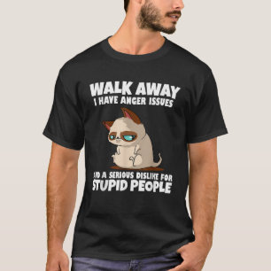 Camiseta Aléjate Tengo Problemas de Ira Amante de los Gatos