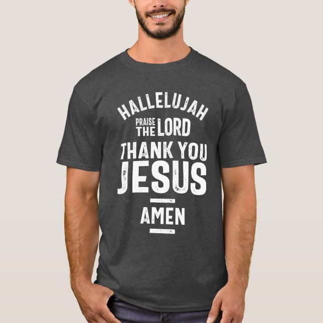 Camiseta Aleluya Alabado Señor Gracias Jesús (Anverso)