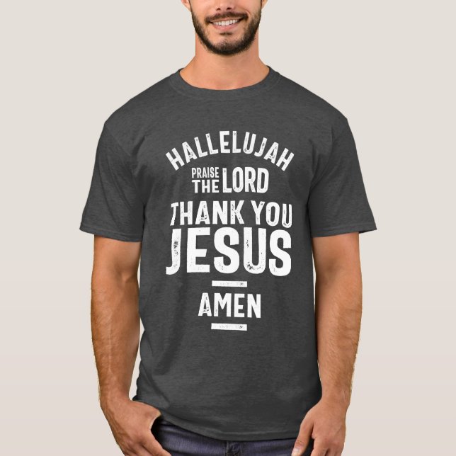 Camiseta Aleluya Alabado Señor Gracias Jesús (Anverso)