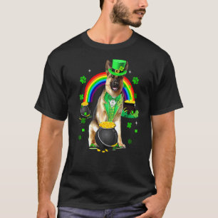 Camiseta Alemán divertido pastor leprechaun trébol St Patri