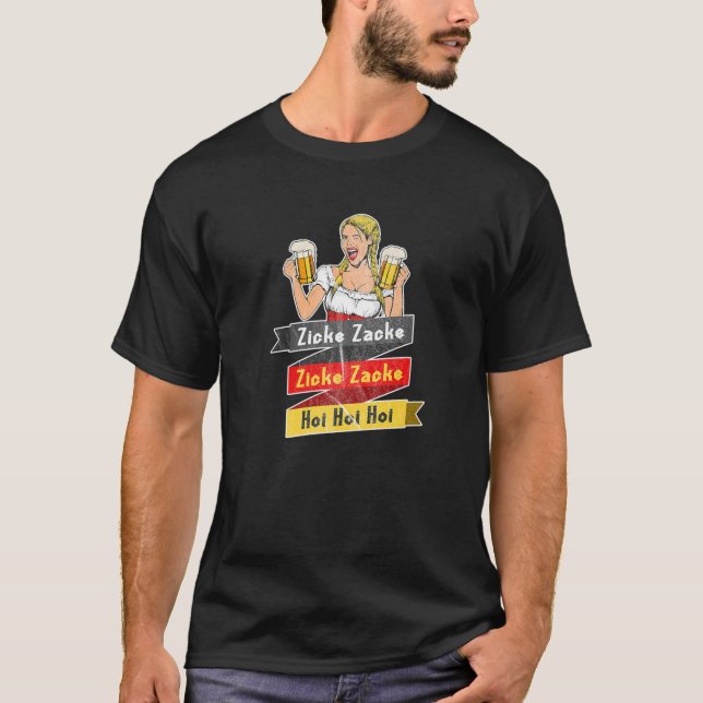 Camiseta Alemán Oktoberfest Zicke Zacke Zicke Zacke Hoi Hoi (Anverso)
