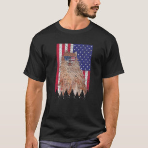 Camiseta Alemán Spitz Patriotic Dog Estados Unidos Orgullo