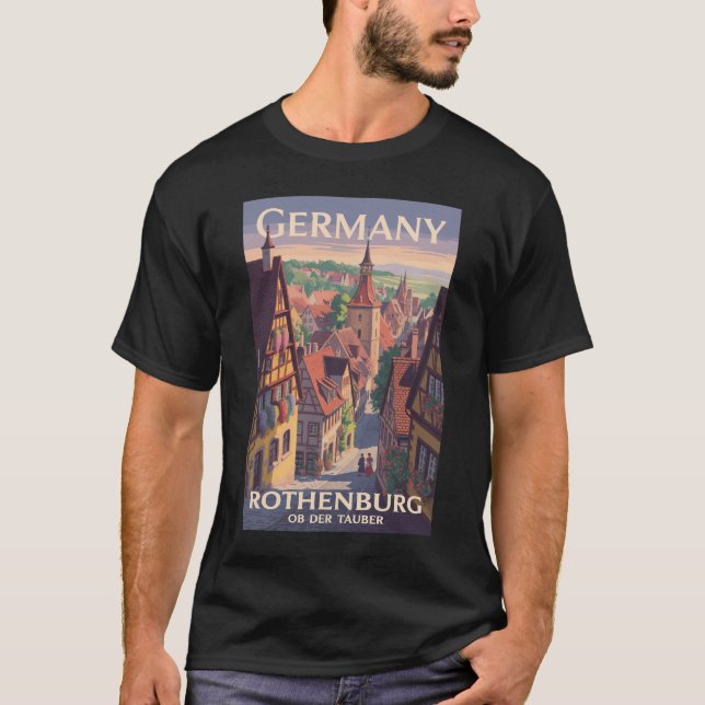 Camiseta Alemania Arte de Ilustracion Rothenburg ob der Tau (Anverso)