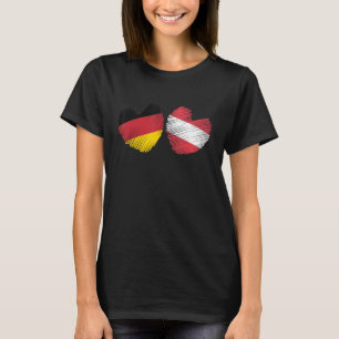 Camiseta Alemania Austria Corazón Bandera Alemana Bandera A