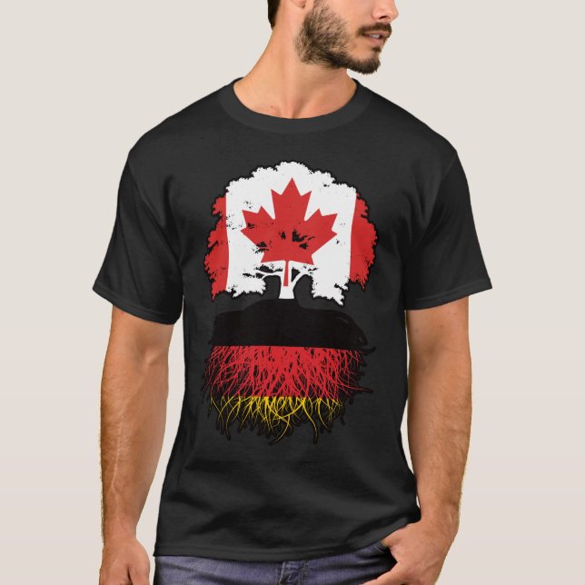 Camiseta Alemania Bandera de raíces de árboles de Canadá en (Anverso)