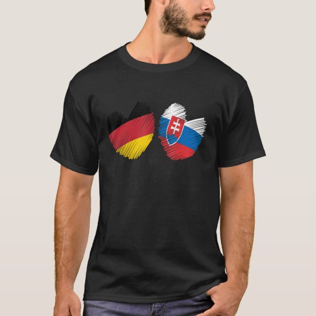 Camiseta Alemania Eslovaquia Corazón Bandera Alemana Bander (Anverso)
