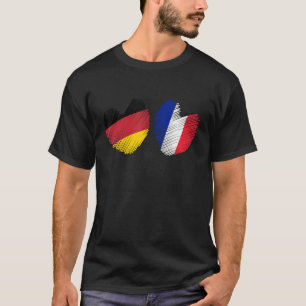 Camiseta Alemania Francia Corazón Bandera Alemana Bandera F