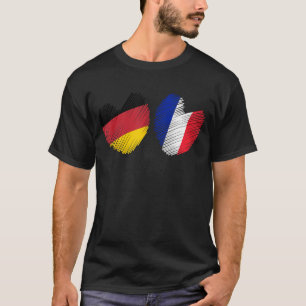 Camiseta Alemania Francia Corazón Bandera Alemana Bandera F