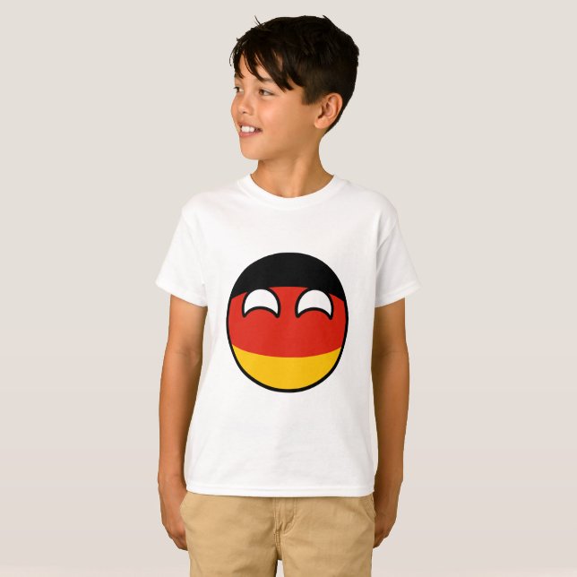 Camiseta Alemania Geeky que tiende divertida Countryball (Anverso completo)