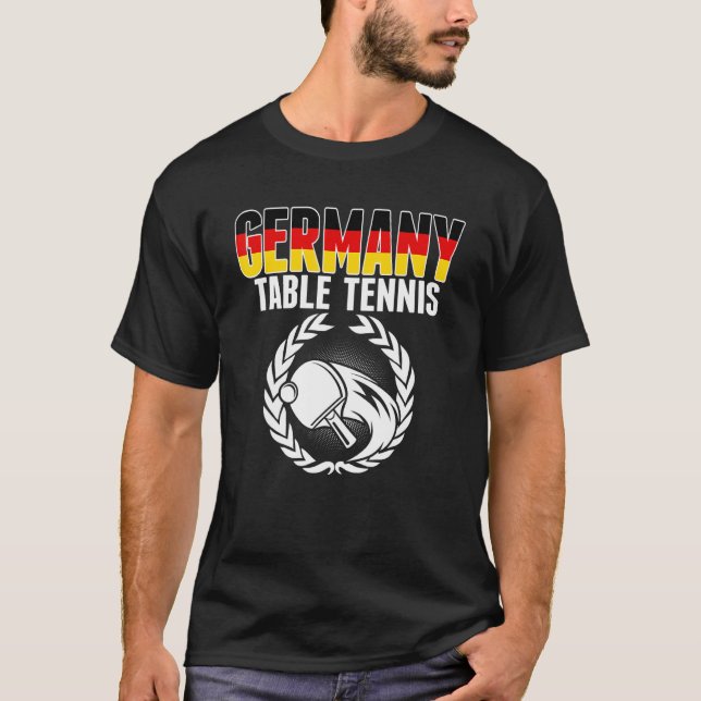 Camiseta Alemania Mesa de Tenis Alemán Apoyo al equipo Ping (Anverso)