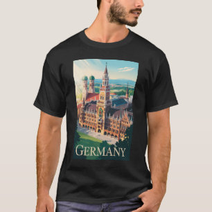 Camiseta Alemania Munich Ilustracion Viaje Arte Viaje Vinta