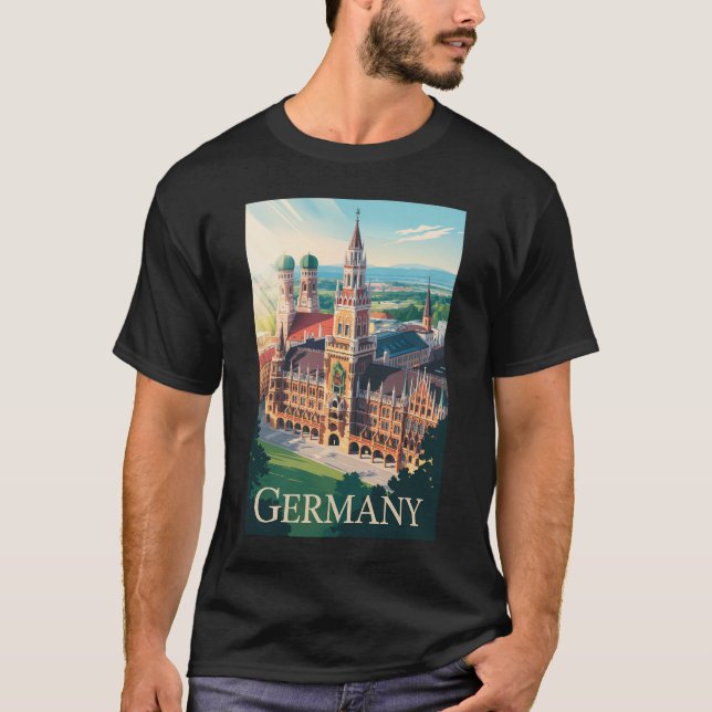 Camiseta Alemania Munich Ilustracion Viaje Arte Viaje Vinta (Anverso)