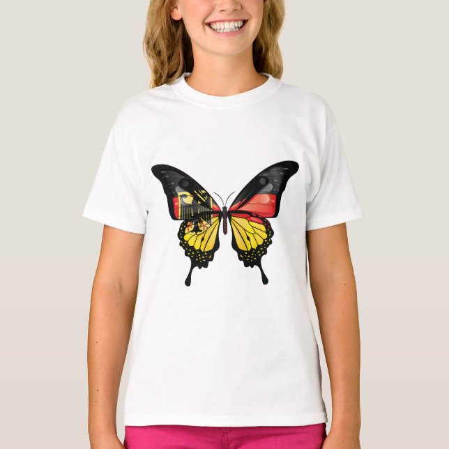 Camiseta Alemania Pegatina de la bandera de la mariposa (Anverso)