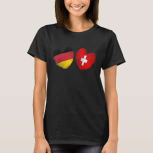 Camiseta Alemania Suiza Corazón Bandera alemana Bandera sui