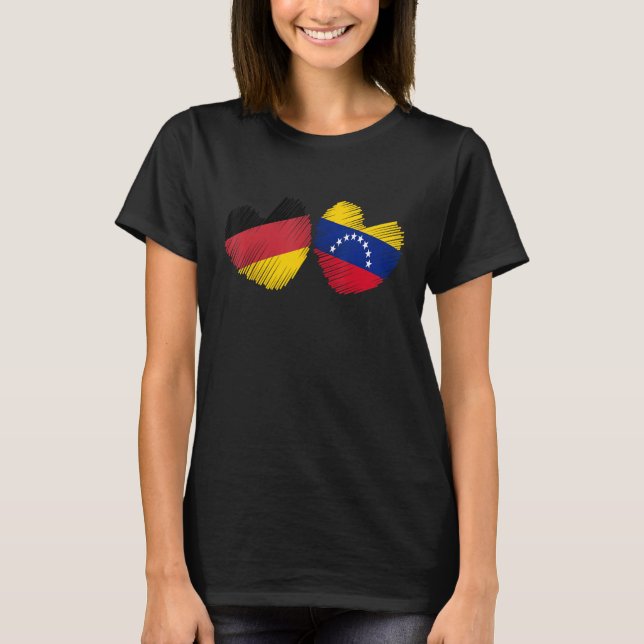 Camiseta Alemania Venezuela Corazón Bandera Alemana Venezue (Anverso)