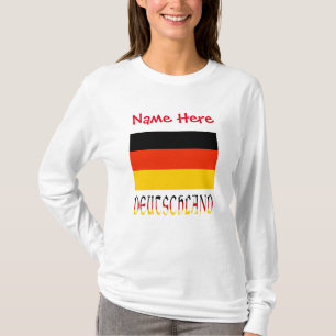 Camiseta Alemania y Bandera Alemana Roja Personalización