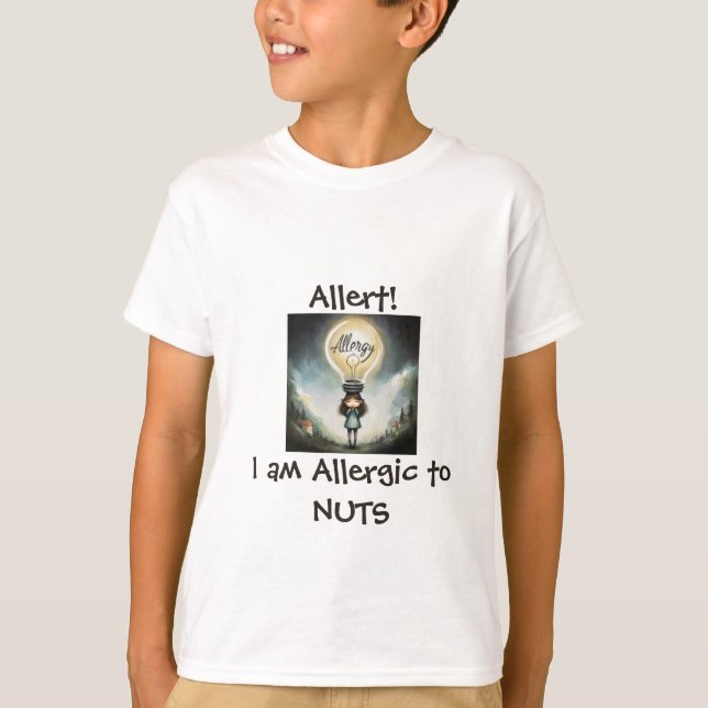 Camiseta alergia a las nueces alergia personalizada a los c (Anverso)
