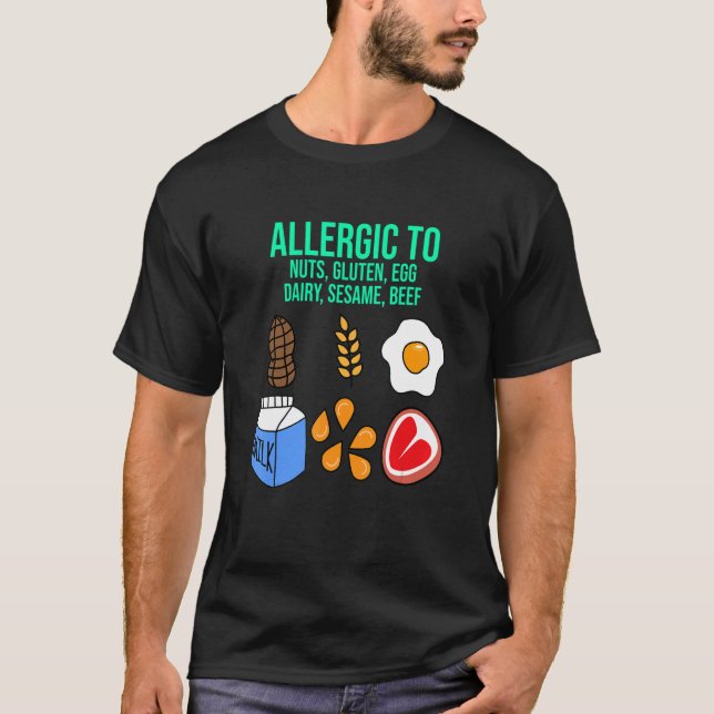 Camiseta Alergia A Las Nueces Gluten Alimentos Lácteos Aler (Anverso)
