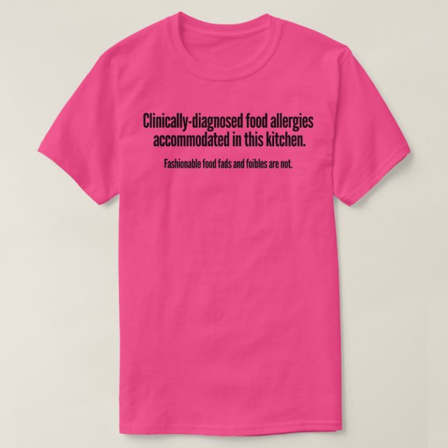 Camiseta Alergia alimentaria (Diseño del anverso)