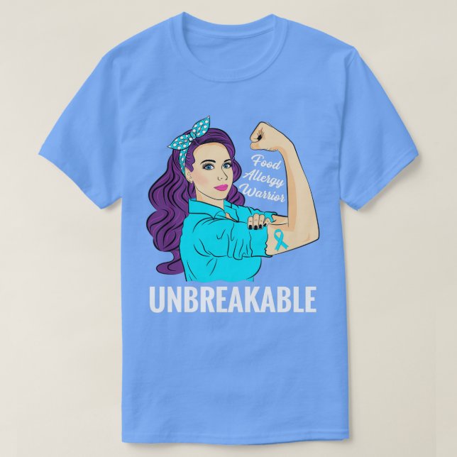 Camiseta Alergia Alimentaria Conciencia Alérgica Guerrero A (Diseño del anverso)