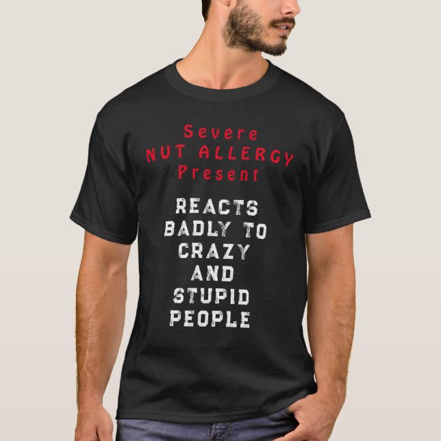 Camiseta Alergia de las nueces graves presente - Reacciones (Anverso)