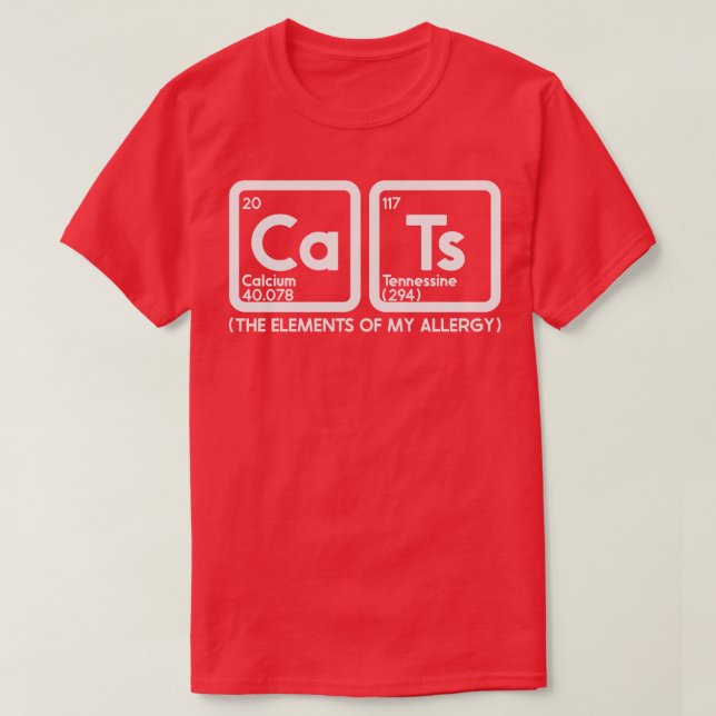 Camiseta Alergia del gato (Diseño del anverso)