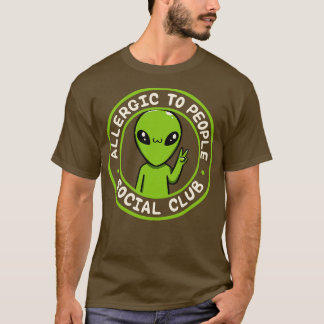 Camiseta Alérgico a la gente cómica del club social por los