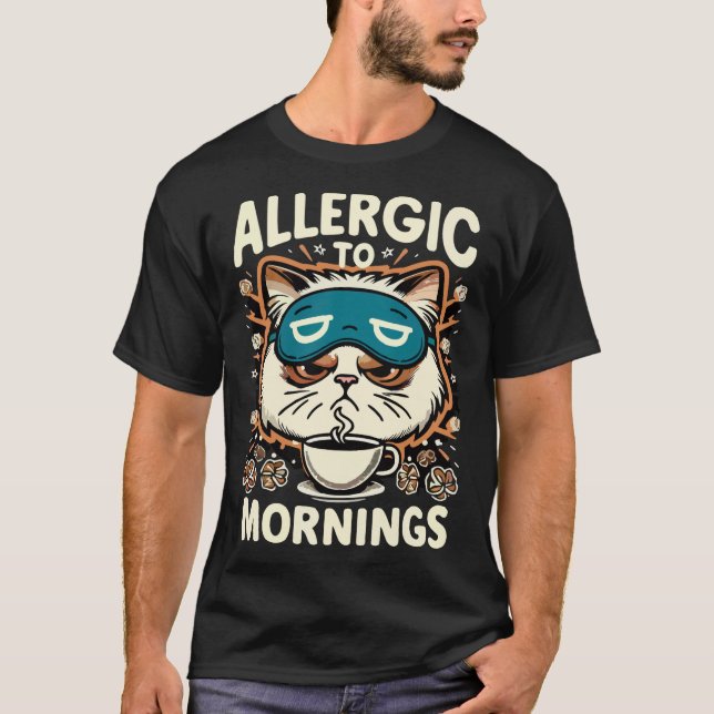 CAMISETA ALÉRGICO A LAS MAÑANAS (Anverso)