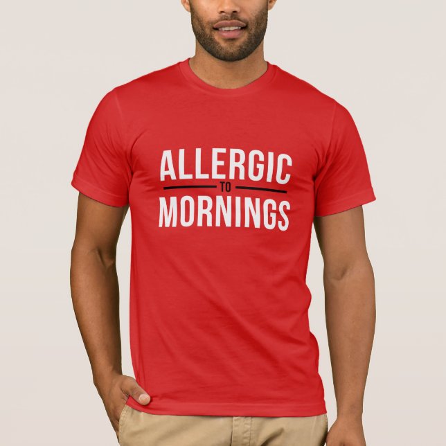 Camiseta Alérgico a las mañanas Blanco (Anverso)