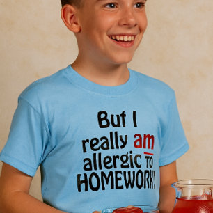 Camiseta Alérgico a las Tareas Escolares