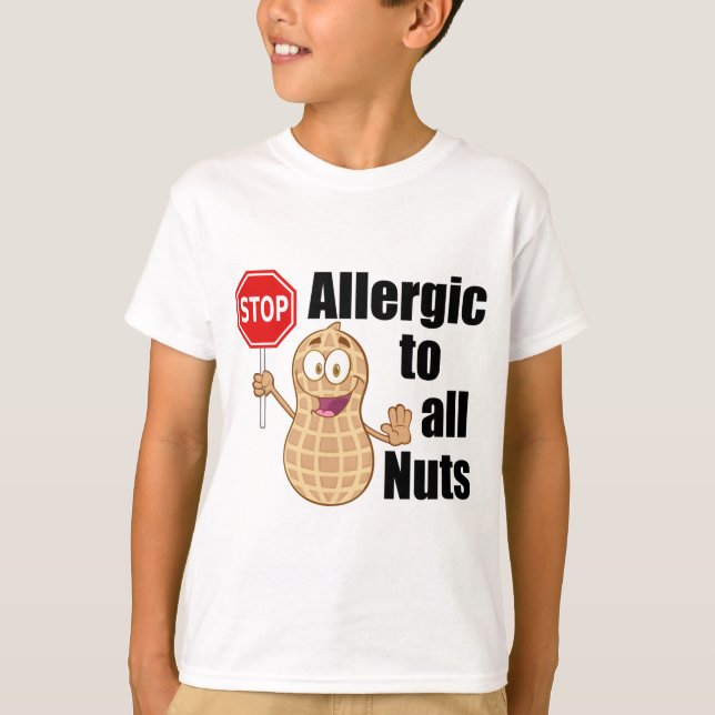 Camiseta Alérgicos a los cacahuetes cortan a los niños alér (Anverso)