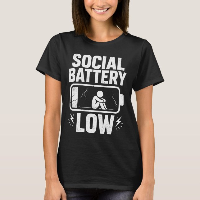 Camiseta Alerta de batería social baja (Anverso)
