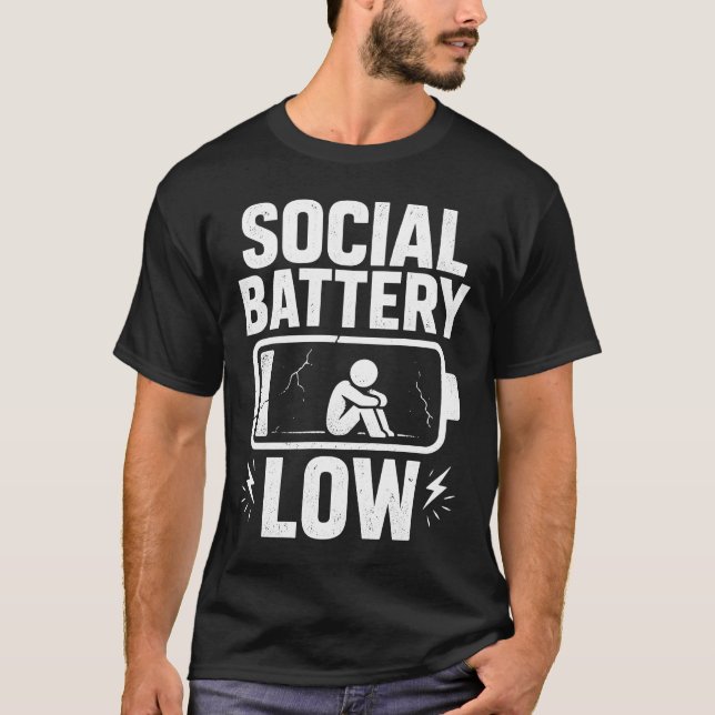 Camiseta Alerta de batería social baja (Anverso)