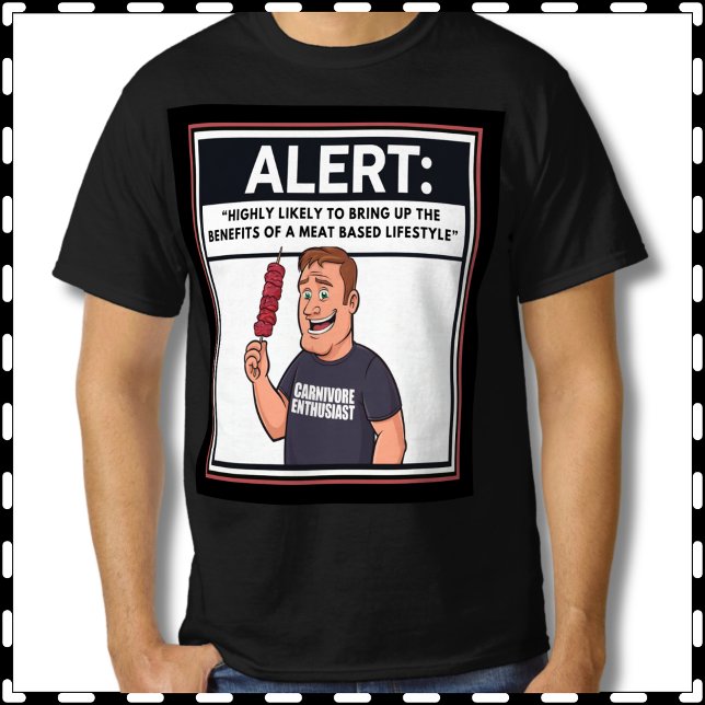 Camiseta Alerta de Carnívoro Probablemente traiga carne a l (Carnivore Alert Likely Bring up meat based diet tshirt. Fun Keto, Ketovore, Carnivore Gift for Men.)