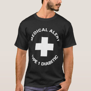 Camiseta Alerta médica personalizada Rojo diabético