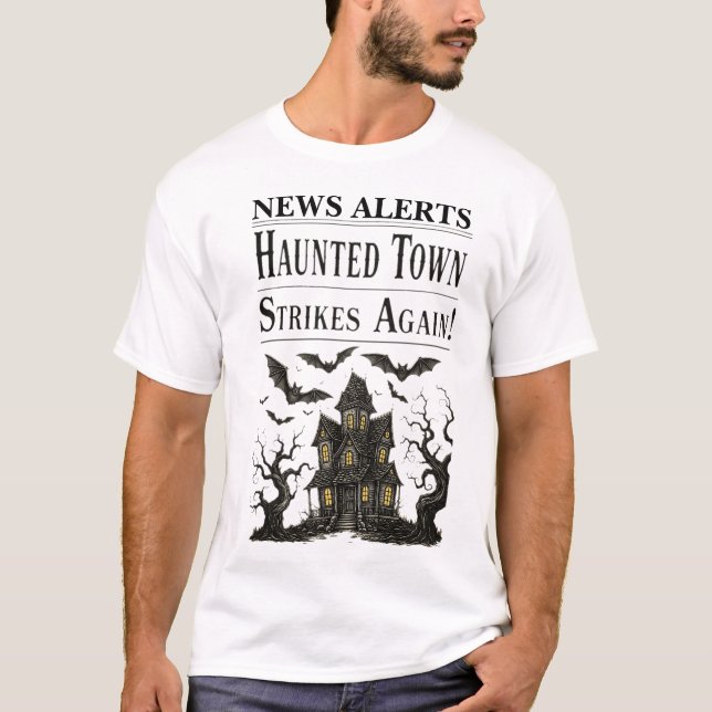 Camiseta Alertas de noticias de la Casa de Halloween de épo (Anverso)