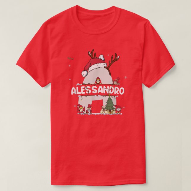 Camiseta Alessandro Navidades Shirt w Alessandro Nombre par (Diseño del anverso)