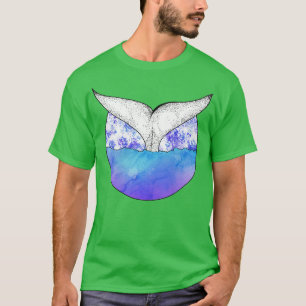 Camiseta Aleta De Ballena Púrpura Y Azul