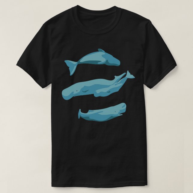 Camiseta aleta de esperma de ballena (Diseño del anverso)